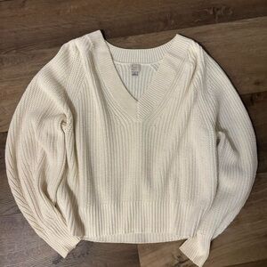 a new day Cream V-Neck Sweater